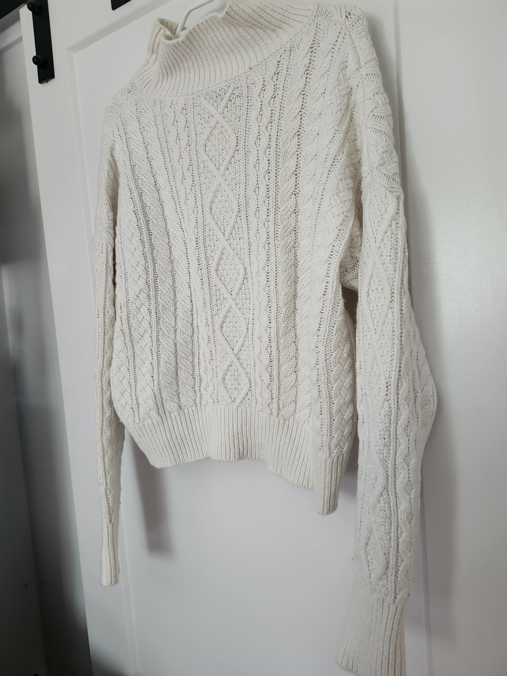 Banana Republic Cream Cable-Knit Turtleneck Sweater - Fall
